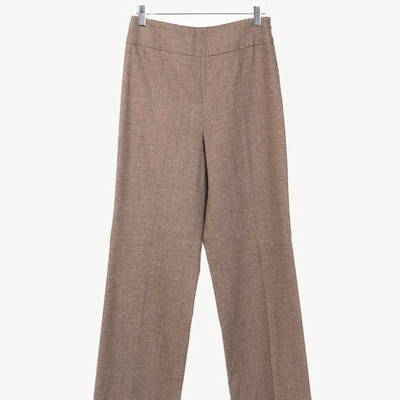 Etro Brown Micro-Plaid Wool-Flannel Straight-Leg Trousers - Picture 1 of 7